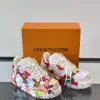 Louis Vuitton Men White Multicolor Leather Sneakers product view 5