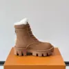 Louis Vuitton Men Tan Leather Fur-Lined Boots product view 6