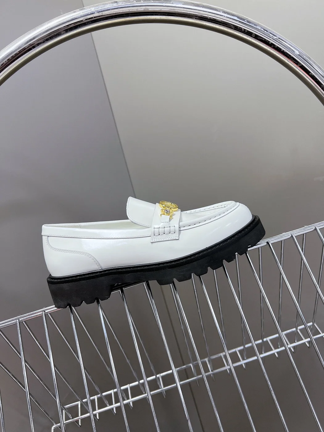 Louis Vuitton Women White Leather Loafers product view 6
