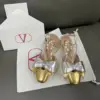 Valentino Women Gold Metallic Leather Heels product view 1