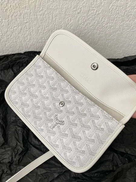Goyard White Goyardine Canvas  Chevroches Calfskin Saint Louis PM Tote product view 7