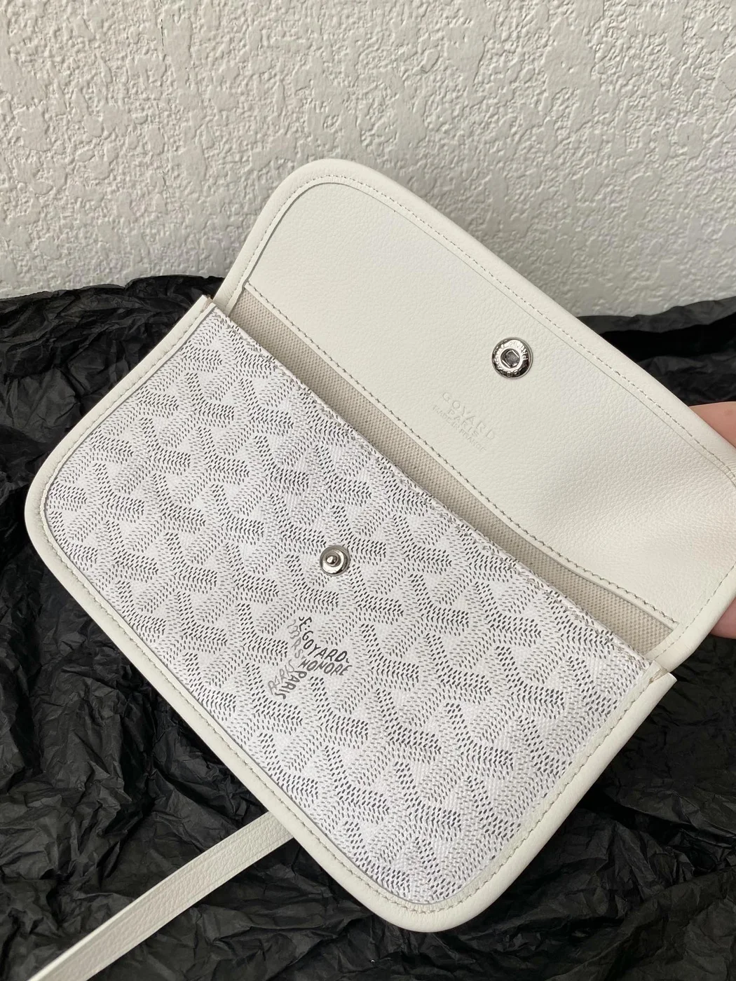 Goyard White Goyardine Canvas  Chevroches Calfskin Saint Louis PM Tote product view 7