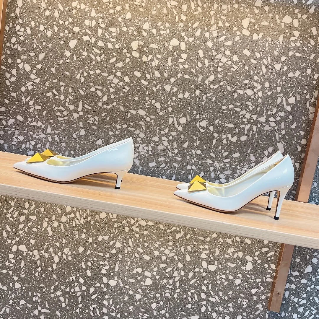 Valentino Women White Patent Leather Heels product view 5
