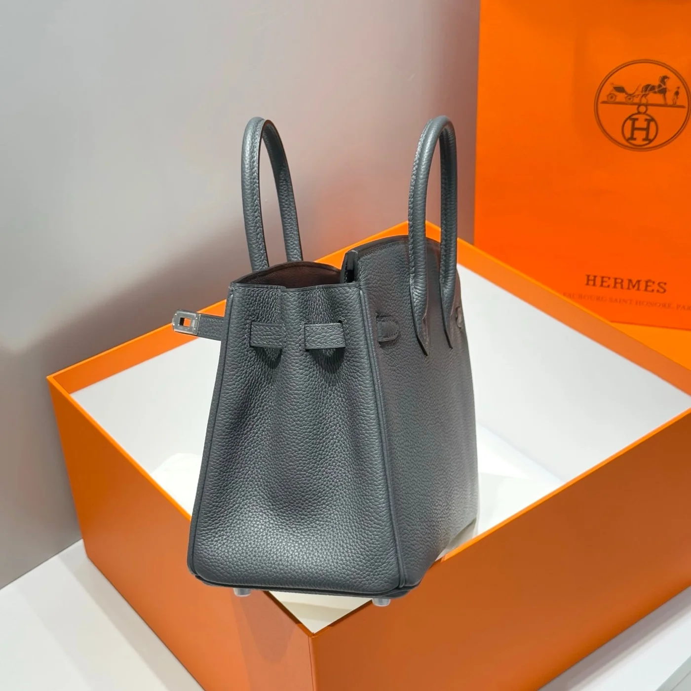 Hermès Birkin 25 In Charcoal Gray Silver Hardware Bag product view 3