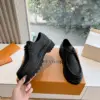 Louis Vuitton Women Black Leather Loafers — Wide-Strap Detail product view 6