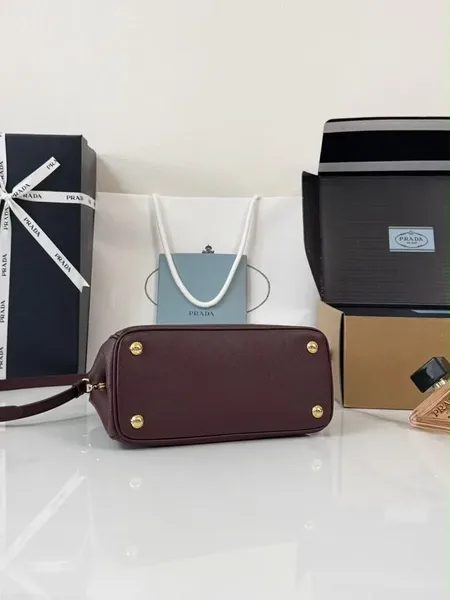 Prada Galleria small burgundy Saffiano leather Bag product view 6