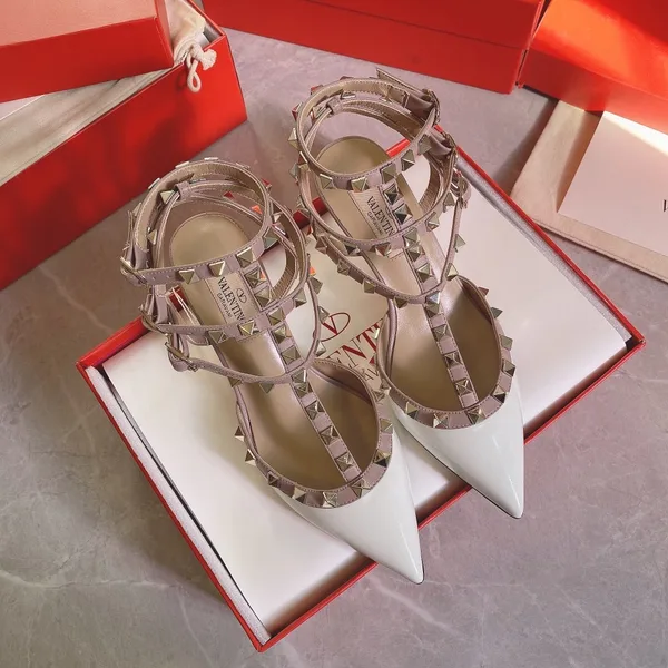 Valentino Women White Patent Leather Rockstud Pumps product view 1