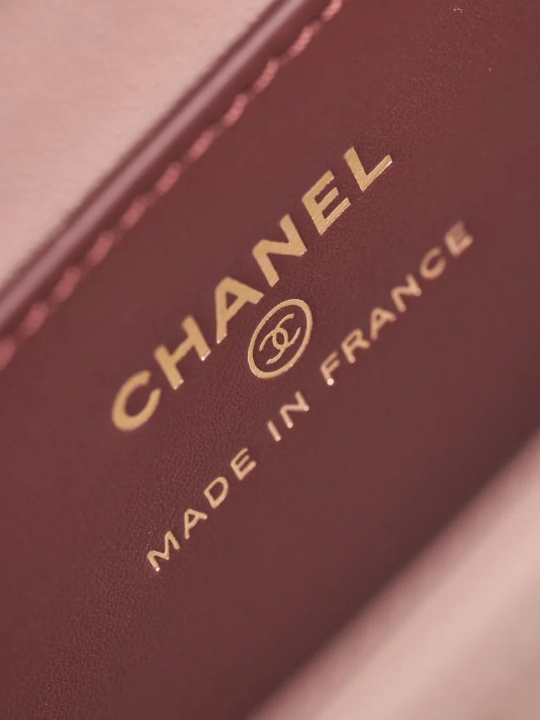 Chanel Caviar Preppy Coco Mini Flap bag in light pink color product view 3