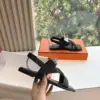 Hermès Women Black Leather Strappy Sandals product view 5