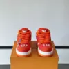 Louis Vuitton Men Orange Suede And Mesh Sneakers product view 2