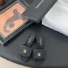 Chanel Women Black Quilted Fabric Slides product view 1