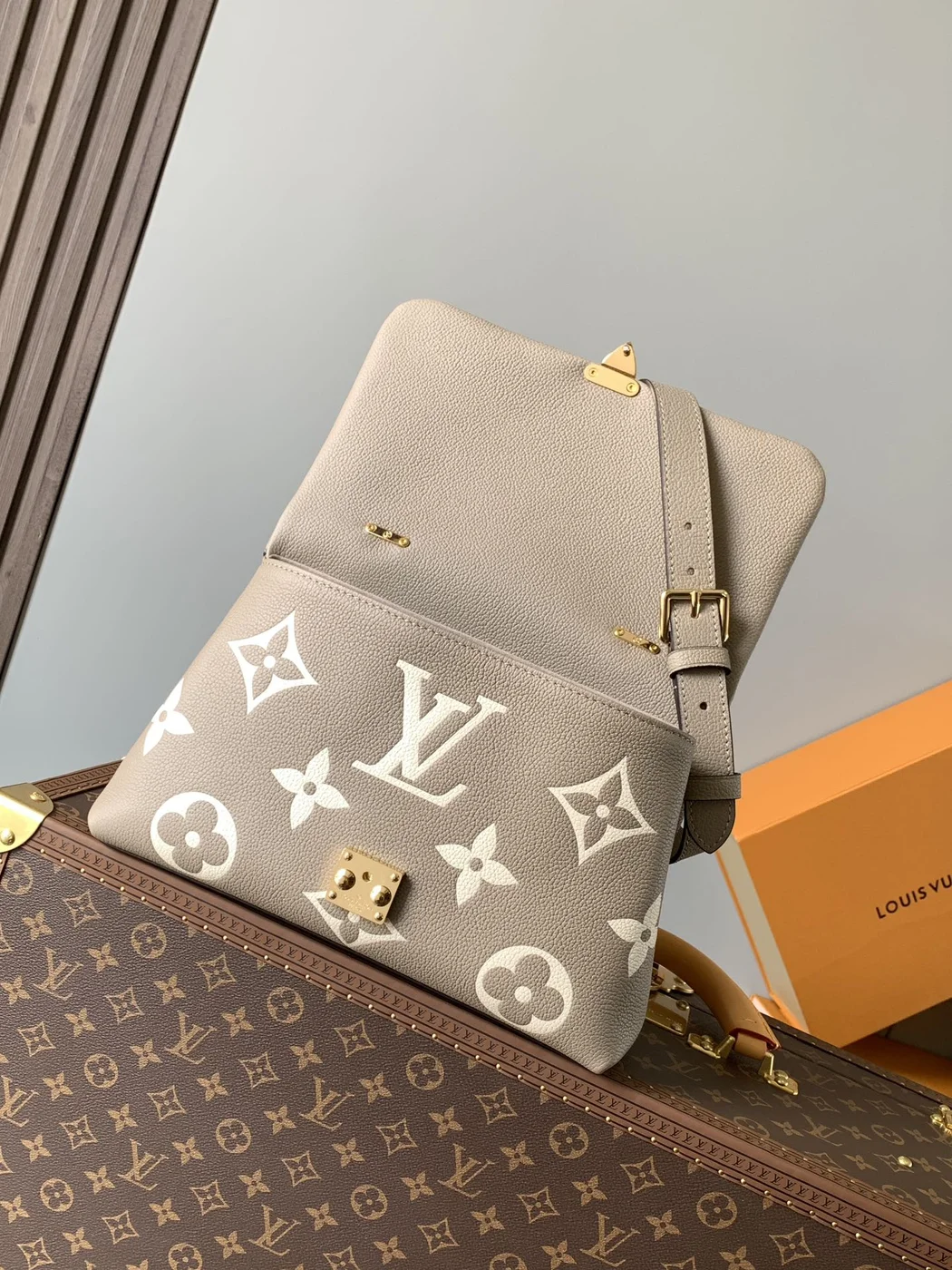 Louis Vuitton Madeleine 30 In Beige Monogram Calfskin Embossed Logo Bag product view 3