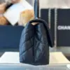 Chanel Coco Handbag Leather Black With Silver Lock 23 cm product view 5