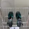 Hermès Women Dark Green Velvet Sandals product view 2