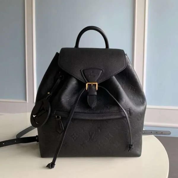Louis Vuitton Montsouris PM Backpack Black With Lock Gold 27x33cm product photo
