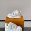 Louis Vuitton Men White Leather Multicolor Pattern Sneakers product view 4