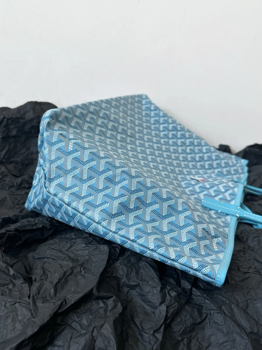Goyard Blue Coated Canvas Leather Small Saint Louis Tote product view 3