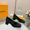 Louis Vuitton Women Black Block-Heel Pumps product view 2