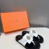 Hermès Women White Leather Black Sole Sandals product view 3