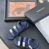 Chanel Women Navy Fabric And Rubber Sandals product view 6