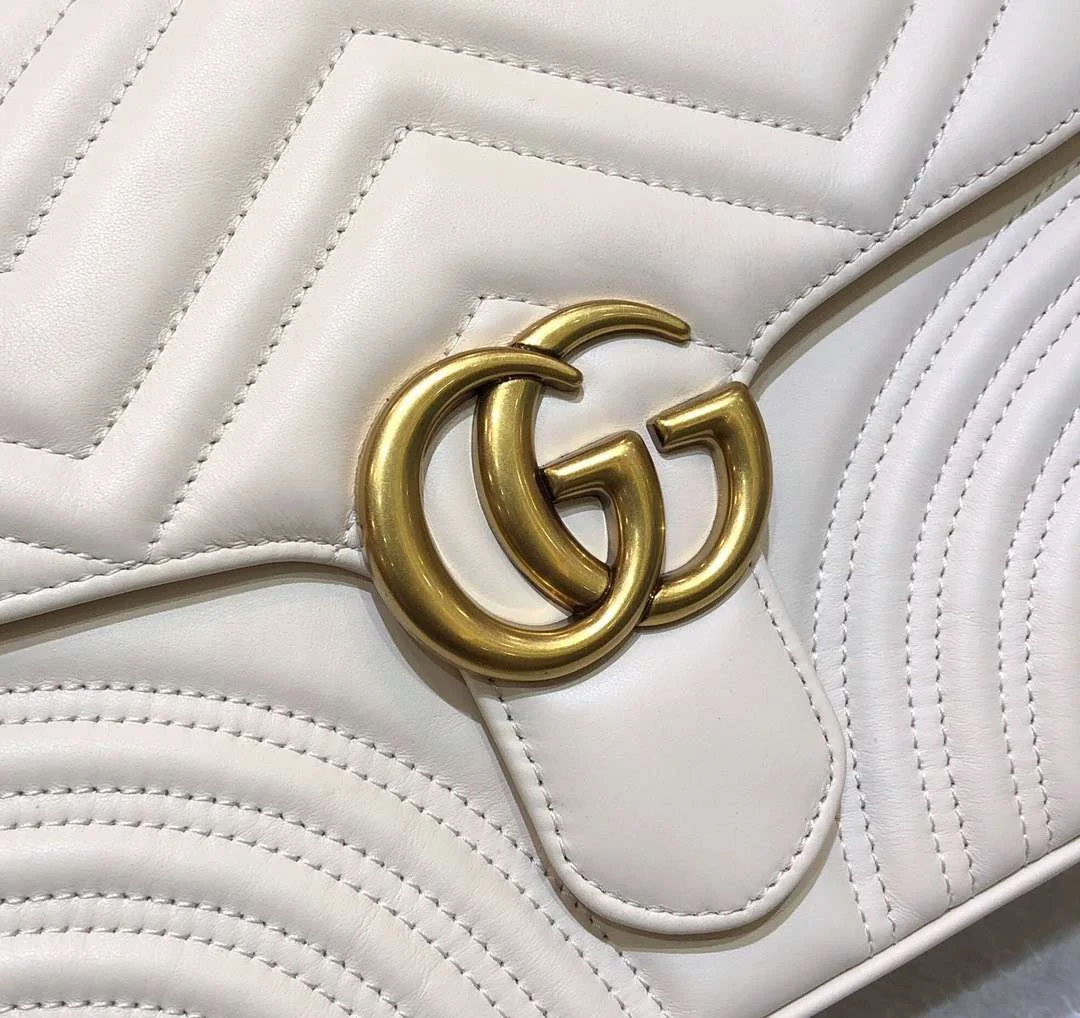 Gucci Marmont Top Handle Handbag White 27 cm product view 2