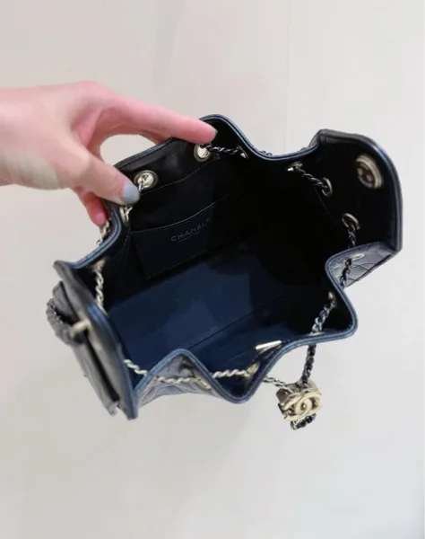 Chanel 25 mini Gold Silver Chain Black Bag product view 4