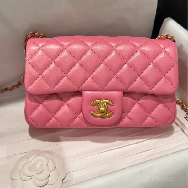 Chanel Classic Bell Bag Handbags Bink Lock Gold Smooth Leather 20 cm product view 1