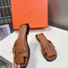 Hermès Women Brown Leather Flat Mules product view 5