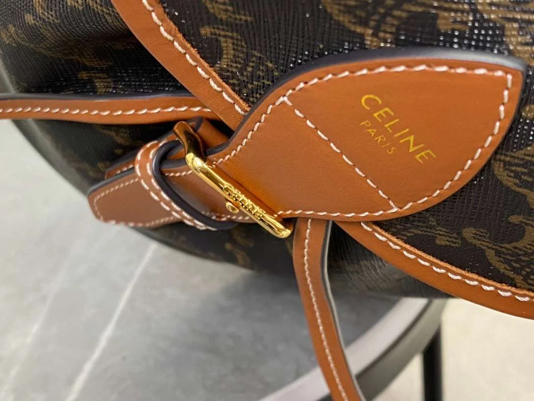 Celine Folco Backpack Mixed Pattern Brown 17x20x10cm product view 3