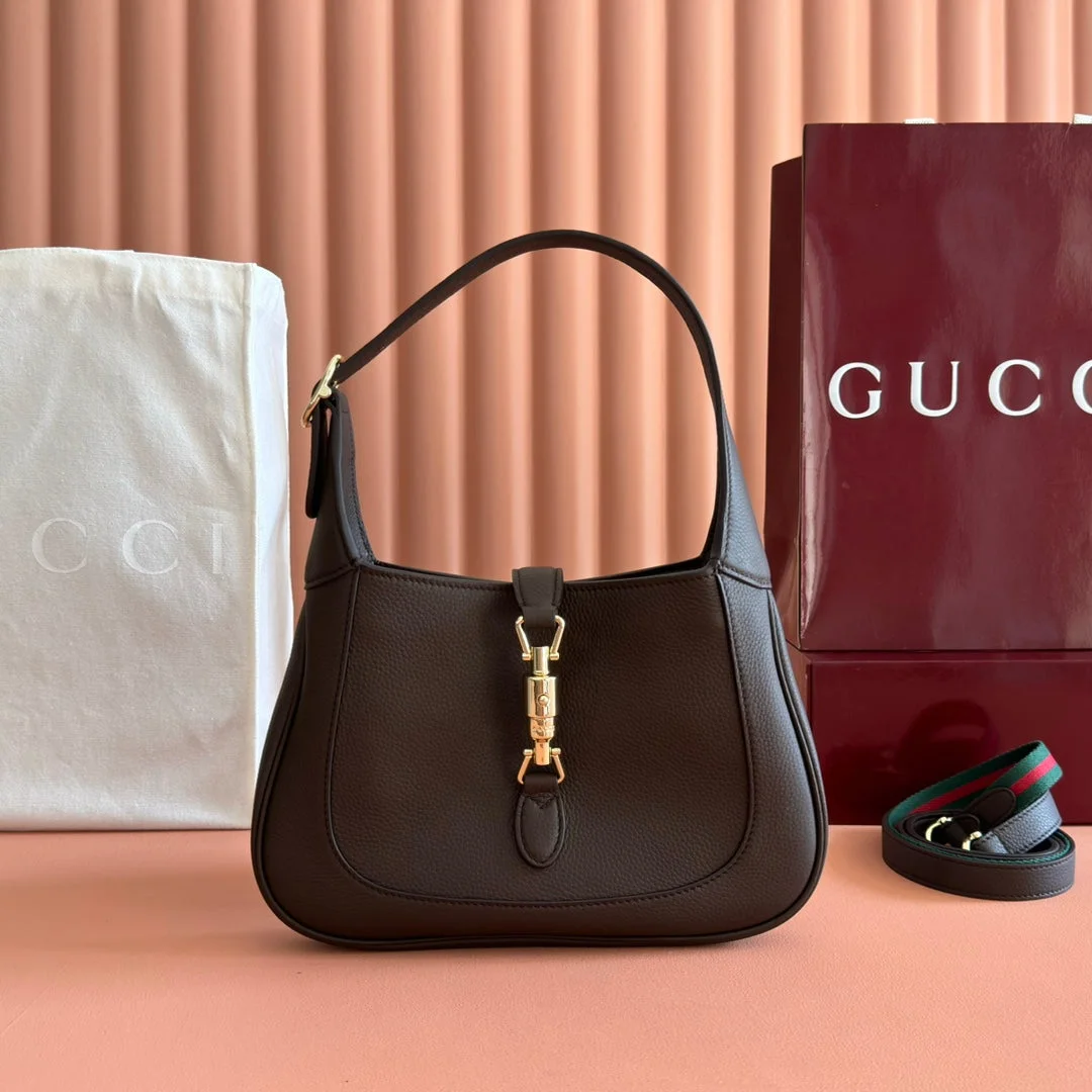 Gucci 25S Jackie 1961 Small Bag 28 cm In Dark Brown Leather With Gold Hardware product view 1