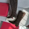 Valentino Women Brown Patterned Fabric Boots product view 2