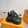 Louis Vuitton Women Black Leather Multicolor Logo Sneakers product view 4