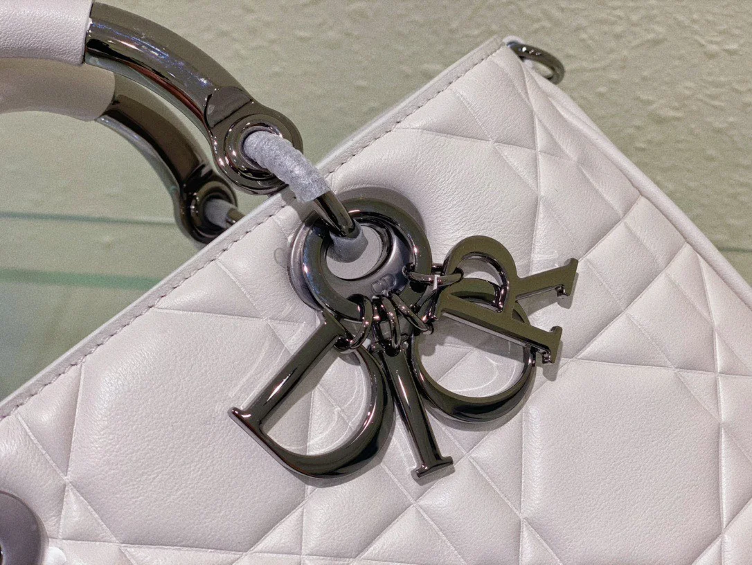 Dior Lady Branded Women’s Handbag Light Purple 24x18cm product view 5