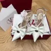 Valentino Women White Leather Bow Accent Pumps product view 1