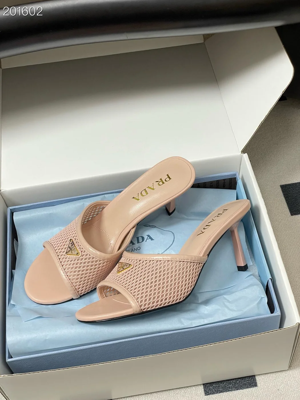 Prada Heeled Slides Pink product view 3