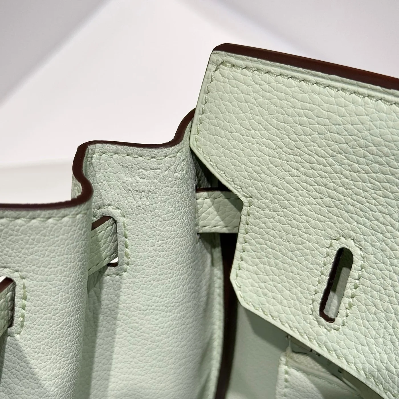 Hermès Birkin 25 In Light Mint Green Silver Hardware Bag product view 9