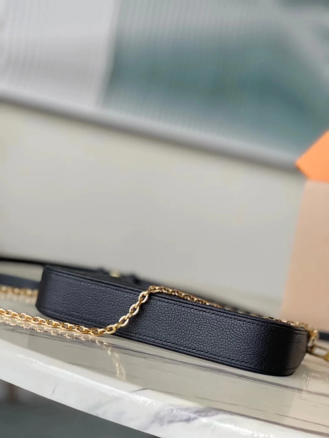 Louis Vuitton Easy Pouch On Strap Handbags Black 19× .5x3cm product view 3