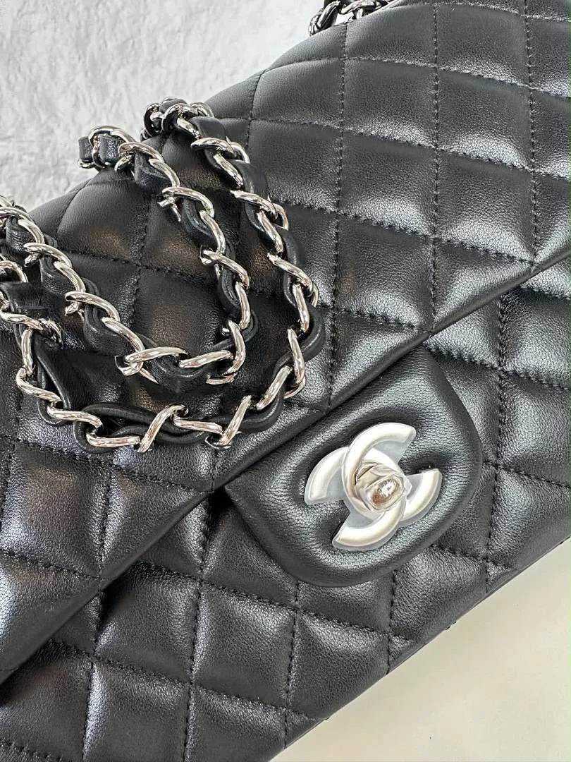 Chanel Classic Flap Medium Lambskin Silver Hardware Bag product view 7