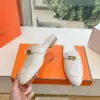 Hermès Women White Leather Mules product view 6
