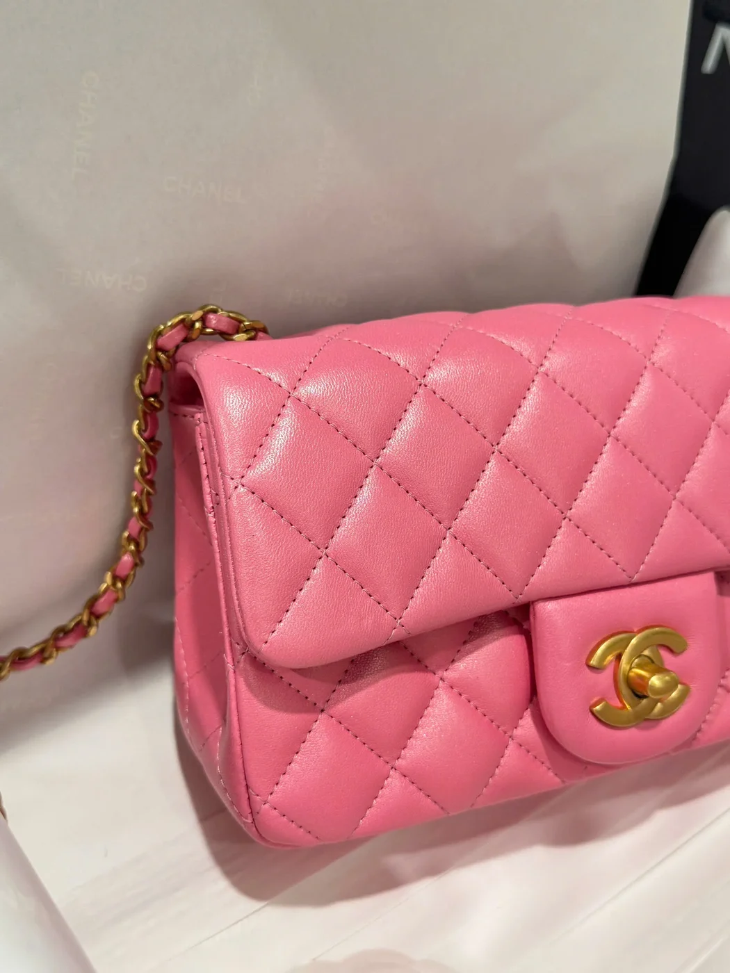 Chanel Classic Flap Mini Pink Gold Hardware 20 cm Bag product view 8