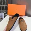 Hermès Women Brown Haircalf Leather Slippers product view 3