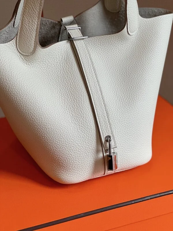 Hermès Picotin 18 White Togo Leather Silver Hardware Bag product view 3