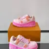 Louis Vuitton Men Pink Synthetic Leather Sneakers product view 4