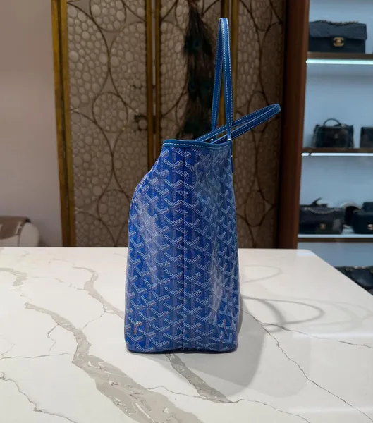 Goyard Anjou PM Reversible Tote Bag in Blue Goyardine product view 3