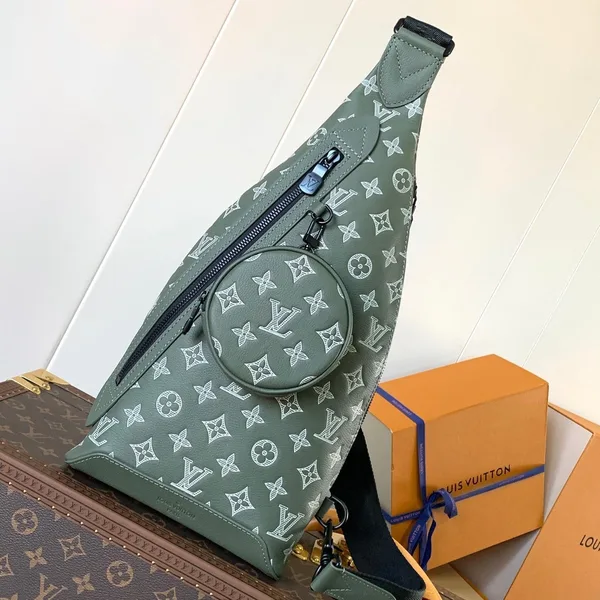 Louis Vuitton Duo Crossbag Bag 42 In Green And White Monogram Shadow Cowhide product photo