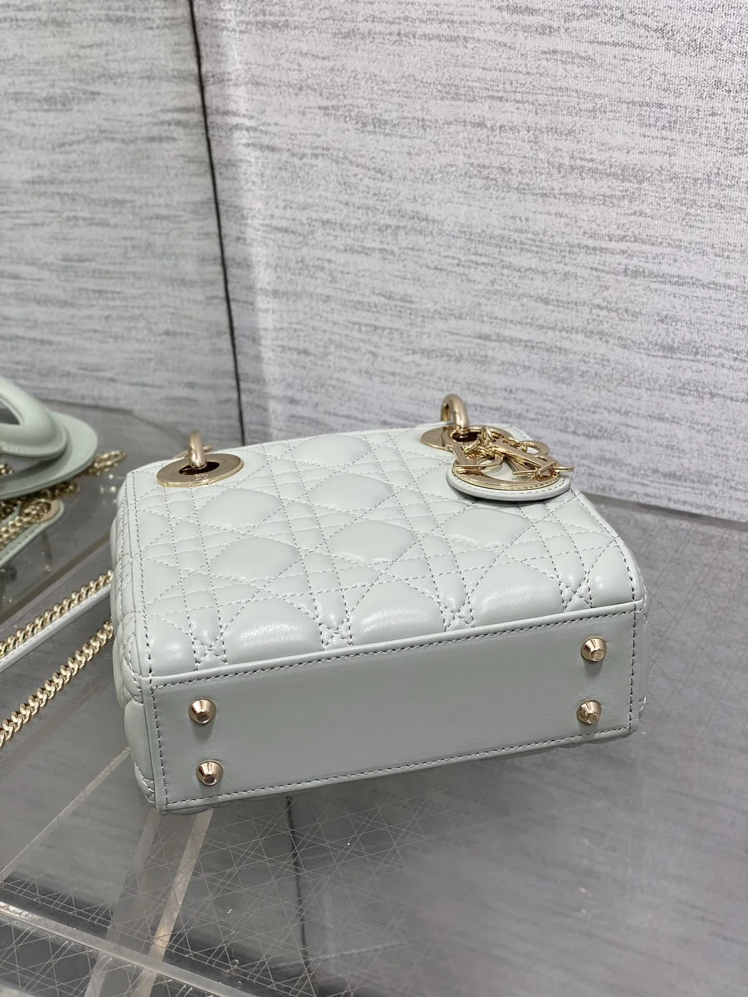 Dior Mini Lady Dior Bag in opaline gray product view 2