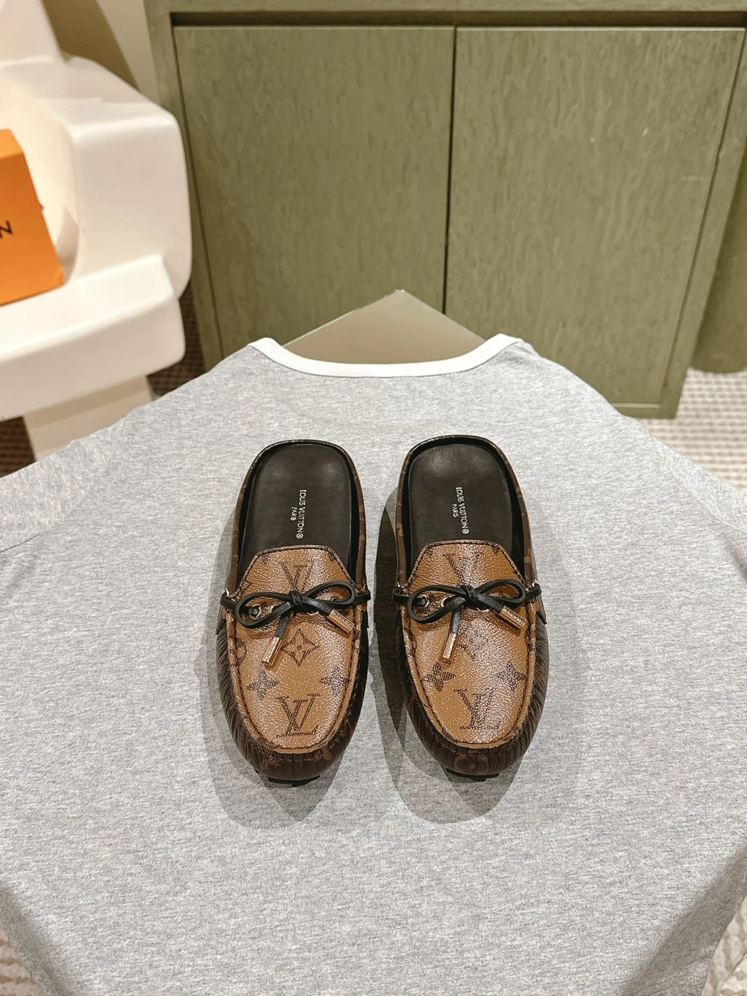 Louis Vuitton Women Brown Leather Moccasin Loafers product view 1