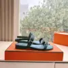 Hermès Women Black Leather Sandals product view 2