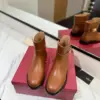 Valentino Women Brown Leather Ankle Boots product view 4