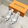 Louis Vuitton Women White Leather Monogram Slingback Heels product view 1